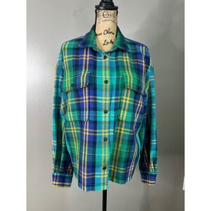 Roots Womens Plaid Flannel Button Down Shirt hiking granolagirl crunchy